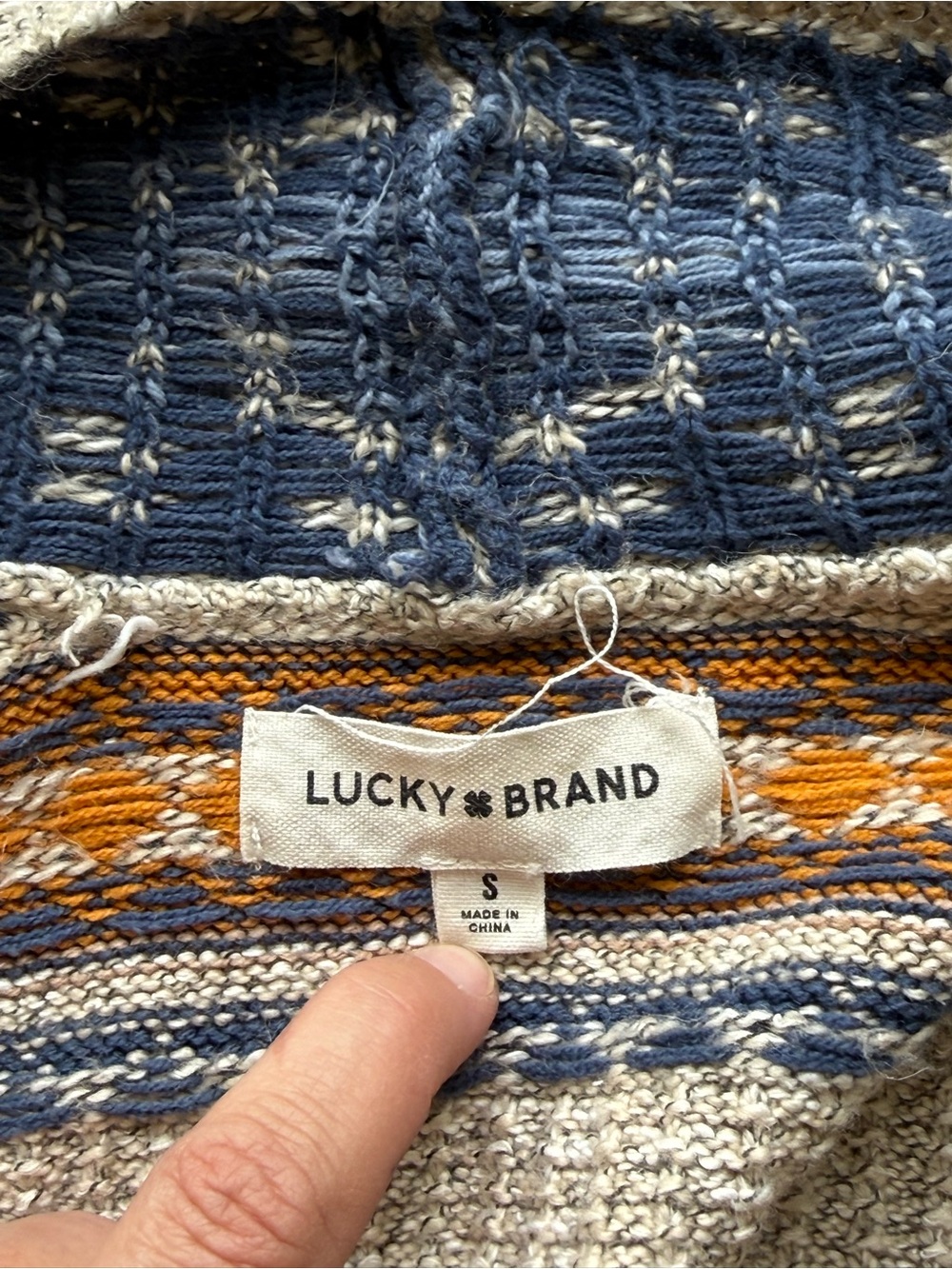 Lucky Brand Fair Isle Open-Front Cardigan - Picture 5 of 6